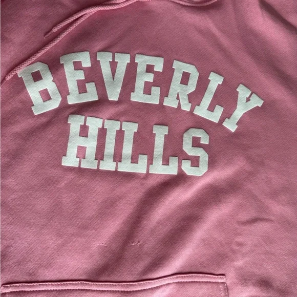 Pink Beverly Hills oversized unisex Hoodie - Picture 4 of 7